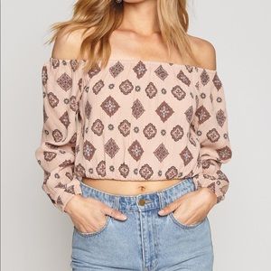 Amuse Society Off Shoulder Long Sleeve Top